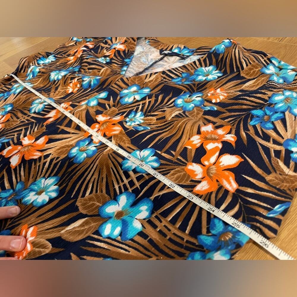 Lands' End Women's Crinkle Knit Short Sleeve High Low Midi Dress- 1x - Picture 5 of 11